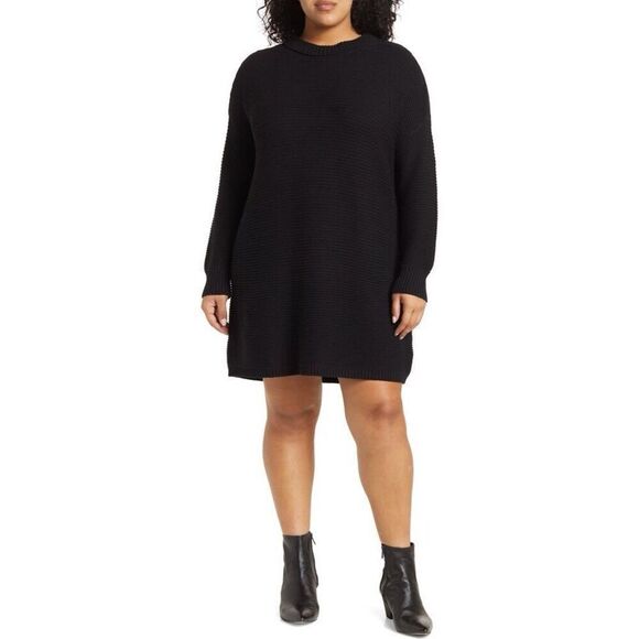 ✨MElROSE & MARKET MOCK NECK MINI SWEATER SZ SMALL DRESS IN BLACK✨ - Picture 1 of 6
